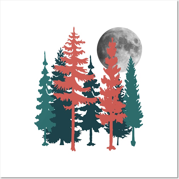 Full Moon Between Trees Wall Art by PallKris